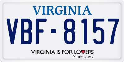 VA license plate VBF8157