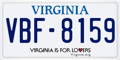 VA license plate VBF8159