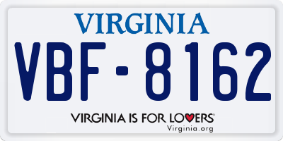 VA license plate VBF8162