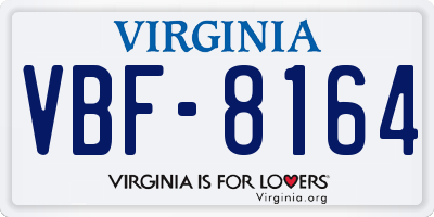 VA license plate VBF8164