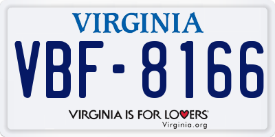 VA license plate VBF8166