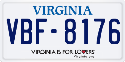 VA license plate VBF8176