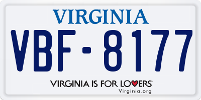 VA license plate VBF8177