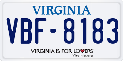 VA license plate VBF8183