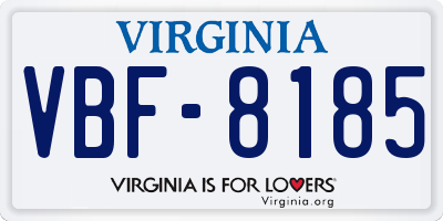 VA license plate VBF8185