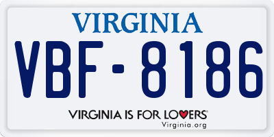 VA license plate VBF8186