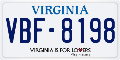 VA license plate VBF8198