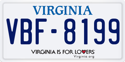 VA license plate VBF8199