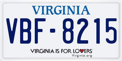 VA license plate VBF8215