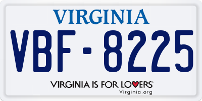 VA license plate VBF8225