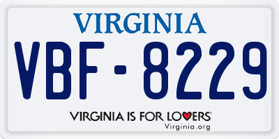 VA license plate VBF8229
