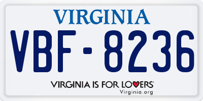 VA license plate VBF8236