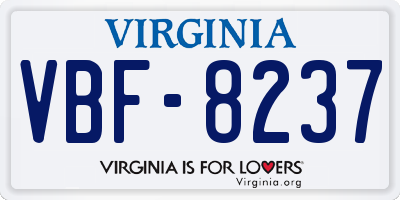 VA license plate VBF8237