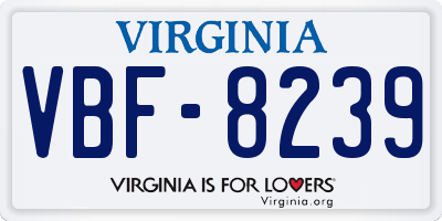 VA license plate VBF8239