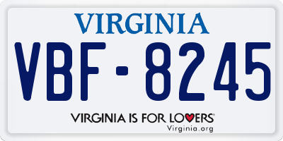 VA license plate VBF8245