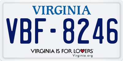 VA license plate VBF8246