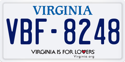 VA license plate VBF8248