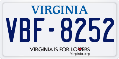 VA license plate VBF8252