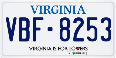 VA license plate VBF8253