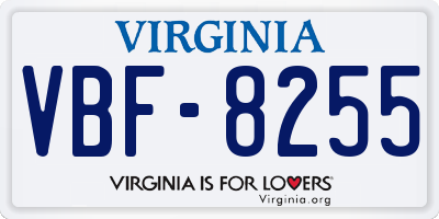VA license plate VBF8255