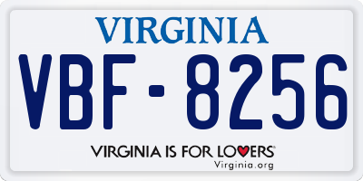 VA license plate VBF8256