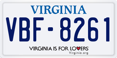 VA license plate VBF8261