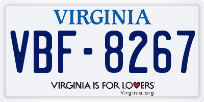 VA license plate VBF8267
