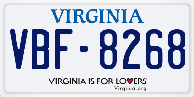VA license plate VBF8268