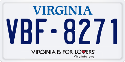 VA license plate VBF8271