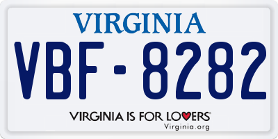 VA license plate VBF8282