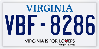 VA license plate VBF8286