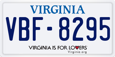 VA license plate VBF8295