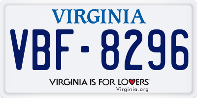 VA license plate VBF8296