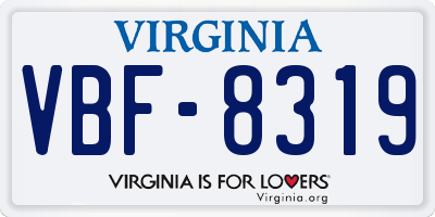 VA license plate VBF8319