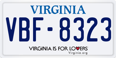VA license plate VBF8323