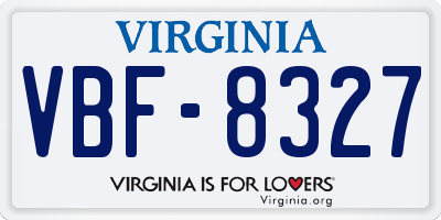 VA license plate VBF8327