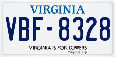 VA license plate VBF8328