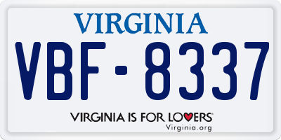 VA license plate VBF8337