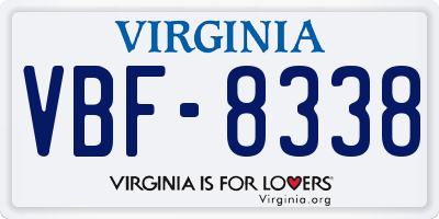 VA license plate VBF8338