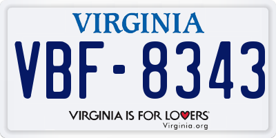 VA license plate VBF8343