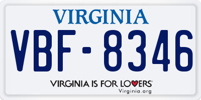 VA license plate VBF8346