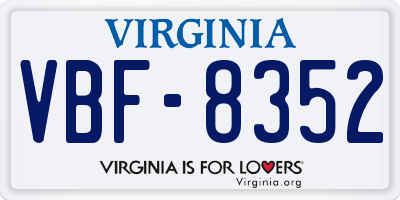 VA license plate VBF8352