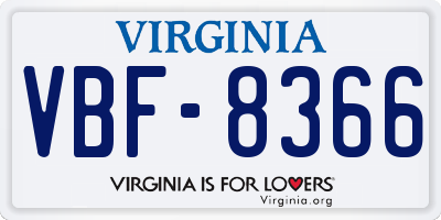 VA license plate VBF8366