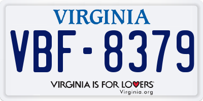 VA license plate VBF8379