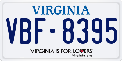 VA license plate VBF8395