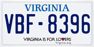VA license plate VBF8396