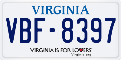 VA license plate VBF8397