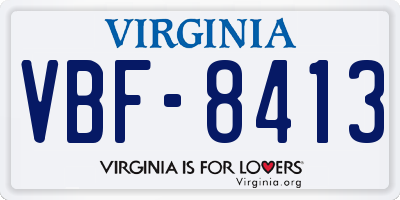 VA license plate VBF8413