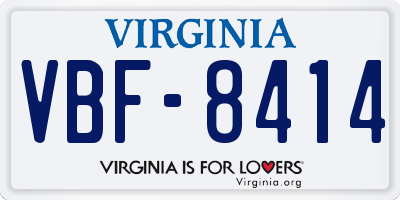 VA license plate VBF8414