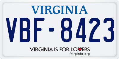 VA license plate VBF8423